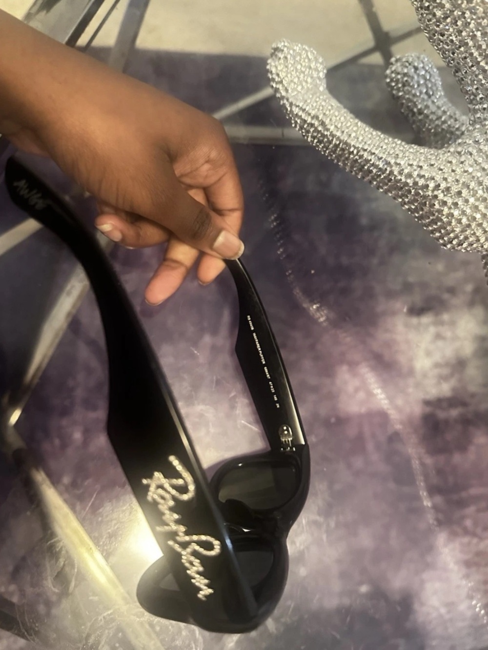 Ray-Ban Black Sunglasses with Script Logo